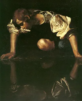 Narcissus, 1598-1599. Artist: Caravaggio, Michelangelo (1571-1610) Narcissus, 1598-1599. Artist: Caravaggio, Michelangelo (1571-1610)