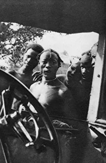 Native men seeing a white woman for the first time, Mongalla to Terrakekka, Sudan Native men seeing a white woman for the first time, Mongalla to Terrakekka, Sudan