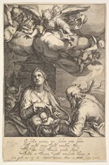 Baroque Era Engraving Prints: The Nativity. Creator: Jacob Matham