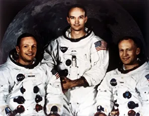 Neil Armstrong, Michael Collins and Buzz Aldrin, crew of Apollo 11, 1969. Creator: NASA Neil Armstrong, Michael Collins and Buzz Aldrin, crew of Apollo 11, 1969. Creator: NASA
