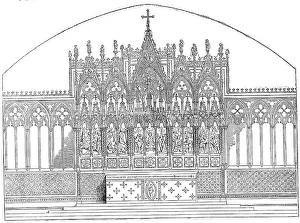 New Alabaster Screen, Ely Cathedral Print, 1854