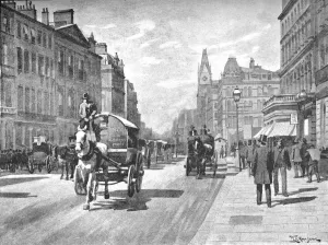 New Bridge Street, Blackfriars, 1891. Artist: William Luker New Bridge Street, Blackfriars, 1891. Artist: William Luker