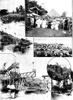 Victorian Era Transportation Prints: The New Government Railway from Sierra Leone towards the interior: scenes along the line
