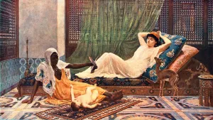 European Seraglio Scene Print, 1884