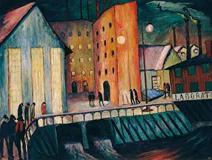 Tempera On Cardboard Artwork Prints: Night Shift, 1924