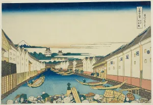 Hokusai Art Prints: Nihonbashi Bridge in Edo (Edo Nihonbashi)