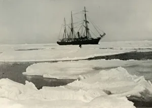 Pack Ice Landscape Prints: The Nimrod Pushing Her Way Through More Open Pack, c1908, (1909)