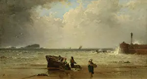 Victorian Era Landscape Prints: A North Easter - North Berwick, 1874. Creator: James Cassie