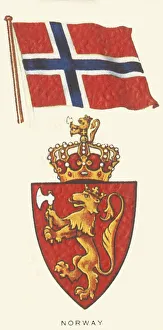 Nordic Country Flags Prints: Norway, c1935. Creator: Unknown