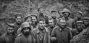 WWI German Prisoners in Trench Print, 1917