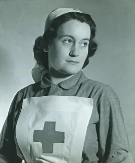 Vintage Nursing Uniforms Prints: Nurse, c1940s. Creator: Unknown