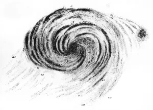 Observation of a spiral galaxy in Canes Venatici drawn by Lord Rosse, 1850 Observation of a spiral galaxy in Canes Venatici drawn by Lord Rosse, 1850