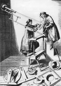 Solar Eclipse Prints: Observing a solar eclipse, 1673