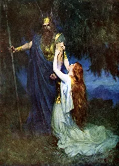 Norse Mythology Images Prints: Odin and Brunhilde