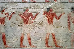 Print of Polychrome Relief, Saqqara Mastaba