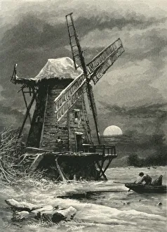 Cassell Petter Galpin Engravings Prints: The Old Hampton Windmill, c1870