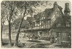 Old Houses Under Warwick Castle, 1898. Creator: Unknown Old Houses Under Warwick Castle, 1898. Creator: Unknown