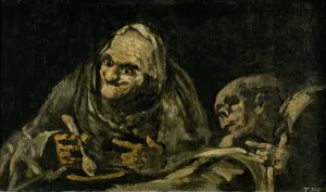 Two Old Men Eating Soup (The Witchy Brew). Artist: Goya, Francisco, de (1746-1828) Two Old Men Eating Soup (The Witchy Brew). Artist: Goya, Francisco, de (1746-1828)