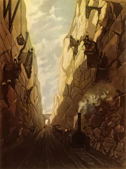 Olive Mount Cutting on the Liverpool and Manchester Railway, 1831, (1945). Creator Olive Mount Cutting on the Liverpool and Manchester Railway, 1831, (1945). Creator