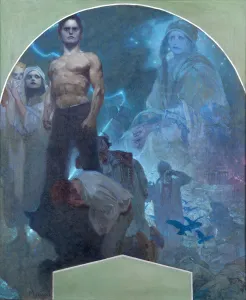By ones own strength II, 1911. Artist: Mucha, Alfons Marie (1860-1939) By ones own strength II, 1911. Artist: Mucha, Alfons Marie (1860-1939)