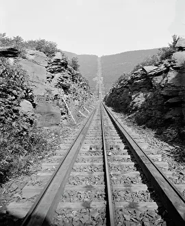 Vintage American Transportation Prints: Otis Elevating Railway, looking up