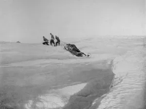 British Antarctic Explorer Prints: Overland Over Cape Roberts To Avoid The Screw-Pack