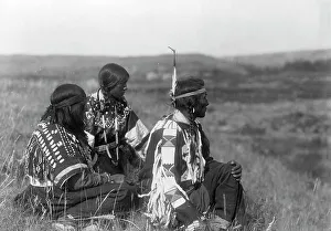 American Indian Heritage Images Prints: Overlooking the camp-Piegan, c1910. Creator: Edward Sheriff Curtis