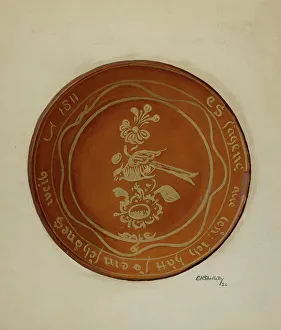 Pa. German Dish Print, 1936