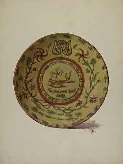 Eugene Shellady's Pa. German Dish Print, 1937