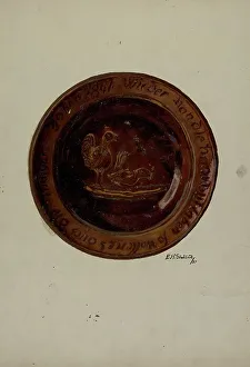 Pa. German Plate, 1937 Print by Eugene Shellady