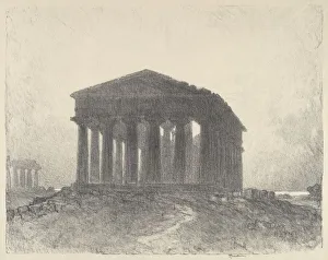 Paestum, Evening, 1913. Creator: Joseph Pennell Paestum, Evening, 1913. Creator: Joseph Pennell