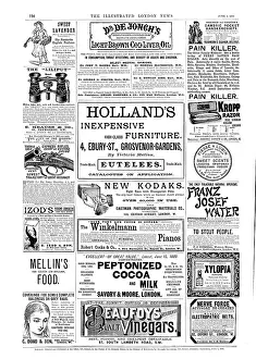 Vintage Photography Equipment Prints: Page of advertisements, 1890. Creator: Unknown