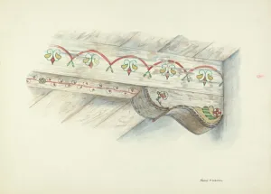 Floral Design Patterns Prints: Painted Decorations on Ceiling, c. 1939. Creator: Harry Mann Waddell