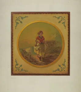 Painted Panel from Pullman Car Interior Print, c. 1939