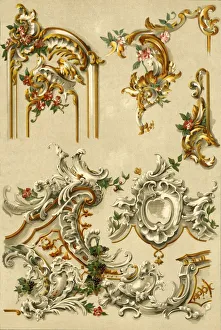 Coloured Lithograph Prints: Painted plasterwork, Germany, 18th century, (1898). Creator: Unknown