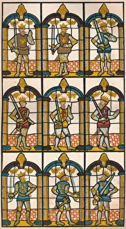 Painted Window - Two Saxon Earls of Mercia, and Seven Norman Earls of Chester Painted Window - Two Saxon Earls of Mercia, and Seven Norman Earls of Chester