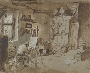 Thomas Wijck's A Painter at Work in his Studio, 1663-77 Print