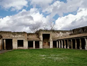 Ancient Roman Baths Prints: The palaestra colonnade of the Stabian Baths, Pompeii, Campania, Italy, 2002. Creator: LTL