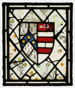Metropolitan Museum Of Art Artifacts Prints: Panel with Heraldic Shield of Johnson, British, ca. 1500. Creator: Unknown