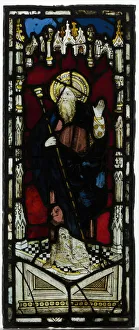 British Panel with St. Anthony Abbot Print, 15th-16th century