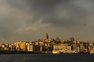 Istanbul Cityscape Prints: Panoramic district of Beyoglu with Galata Tower, Istanbul, Turkey, 2013. Creator: LTL