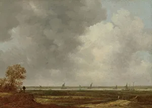 Panoramic View Of A River Prints: Panoramic View of a River with Low-lying Meadows, in or after 1644. Creator: Jan van Goyen