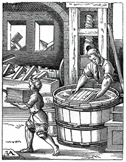 The Paper Maker, 16th century, (1870). Artist: Jost Amman The Paper Maker, 16th century, (1870). Artist: Jost Amman