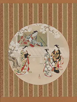 Parody of a scene from The Tale of Genji, early 18th century. Creator: Kawamata Tsuneyuki Parody of a scene from The Tale of Genji, early 18th century. Creator: Kawamata Tsuneyuki