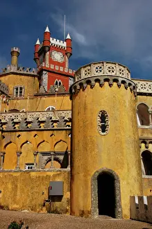 Sintra Portugal Prints: Partial view of the Pena Palace complex