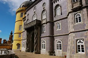 Sintra Portugal Prints: Partial view of the Pena Palace complex