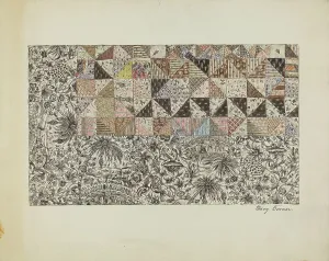 Patchwork Bedspread Print, c. 1937