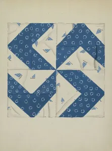 Watercolour Gouache On Paper Art Prints: Patchwork Pattern, c. 1936. Creator: Evelyn Bailey