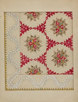Vintage American Patchwork Quilt Print, c. 1936