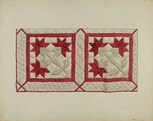 Floral Pattern Design Prints: Patchwork Quilt, c. 1936. Creator: Paul Ward